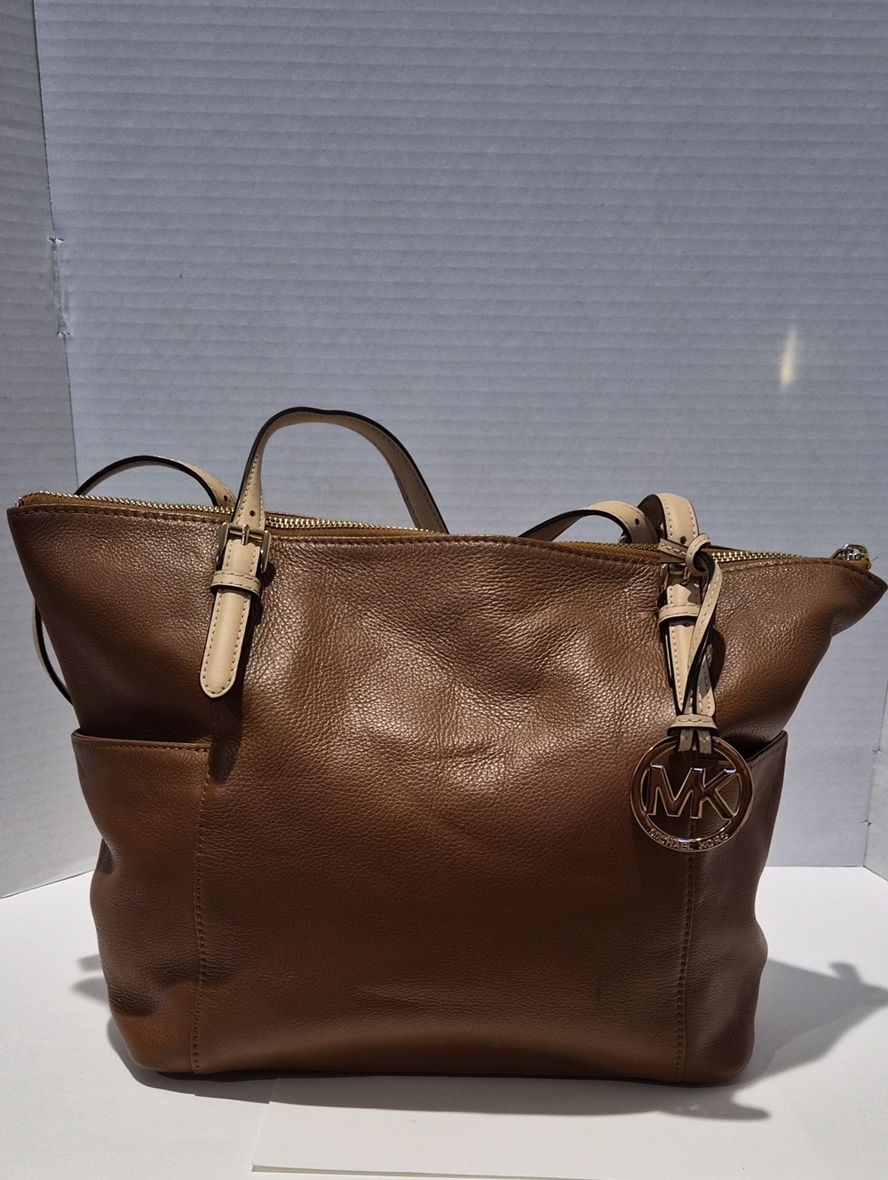 Michael Kors Jet Set Travel Pebbled Leather Tote